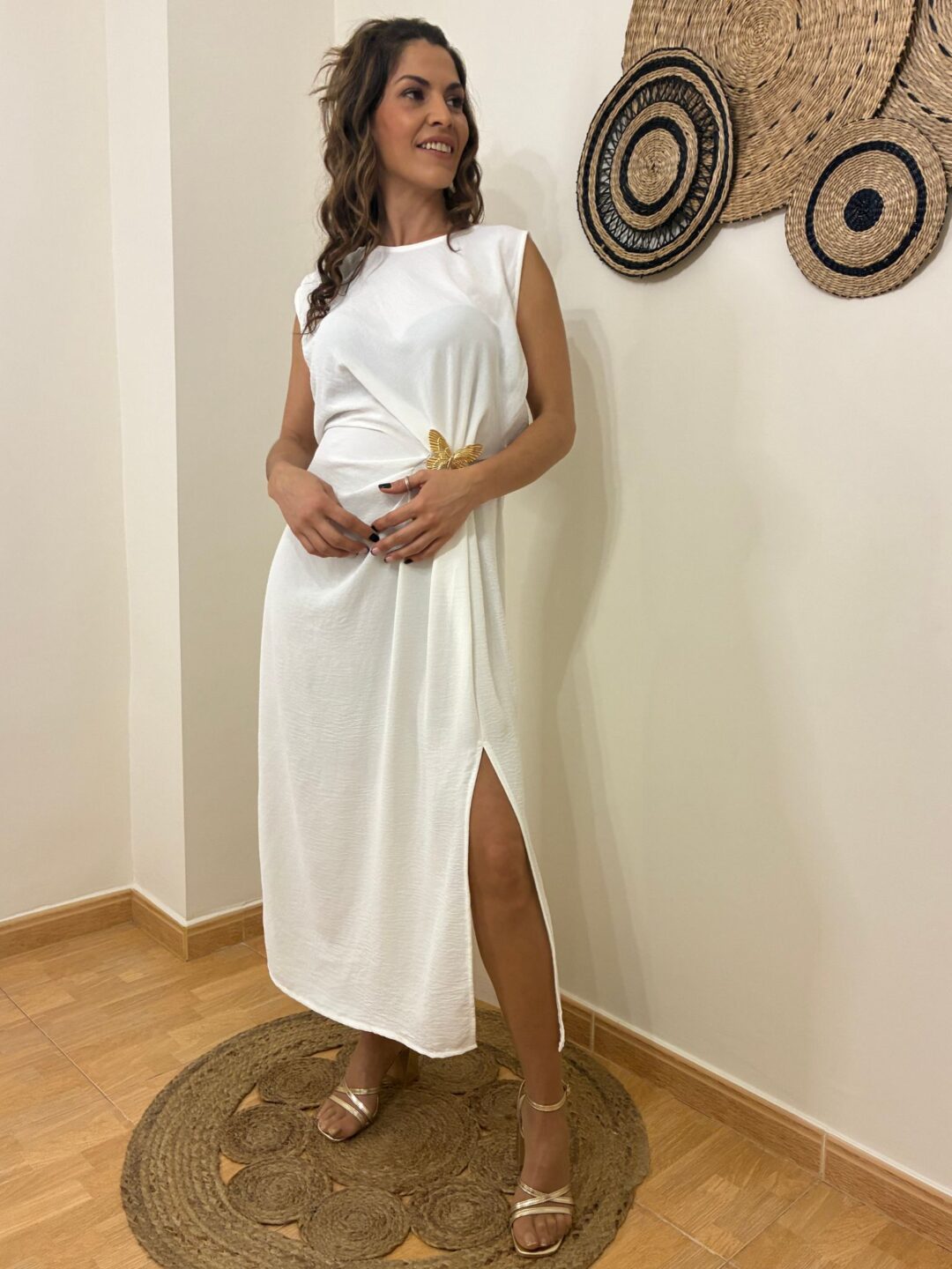 Vestido broche mariposa