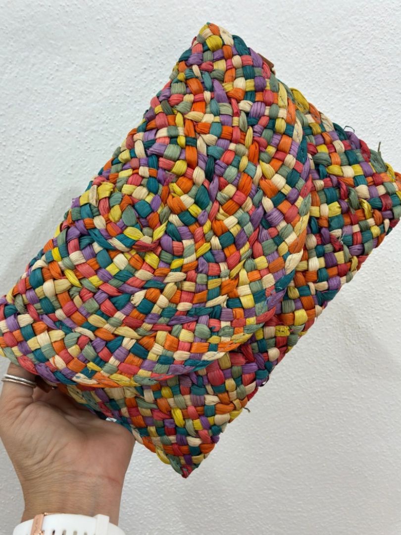 Cartera rafia multicolor