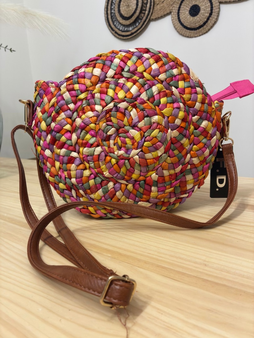 Bandolera rafia multicolor