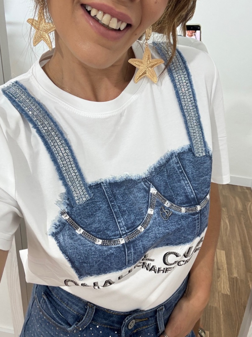 Camiseta corset brillo