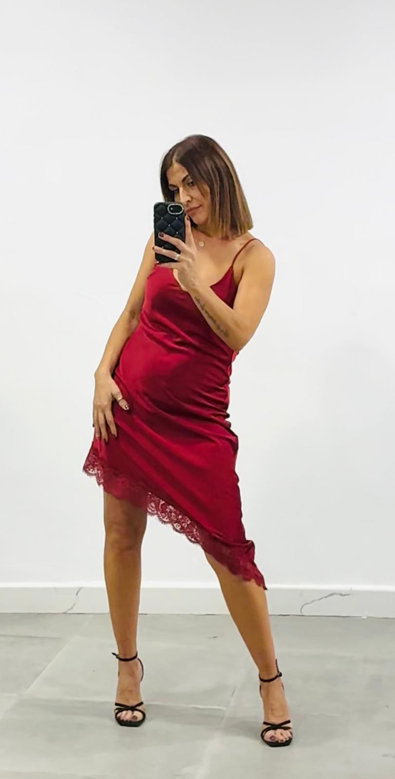 Vestido lencero asimétrico