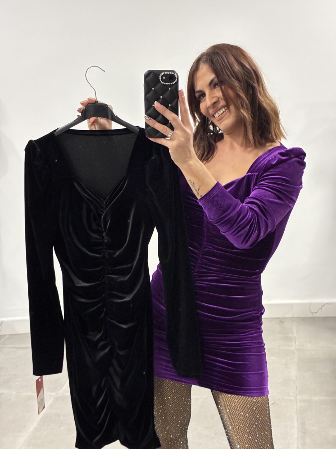 Vestido terciopelo fruncido